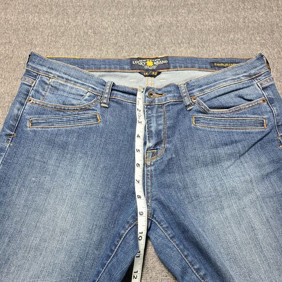 Lucky Brand Jeans Womens 14 Charlie Capri Skinny Ankle Zipper Denim Pants - Picture 3 of 11